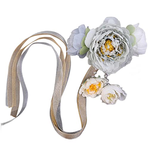 Wayfadacc Seidenblume Haarclip Tang Dynastie Kostüm Haarschmuck Mit Langem Band Mit Seiden Pfingstrosen Chinesische Accessoires von Wayfadacc