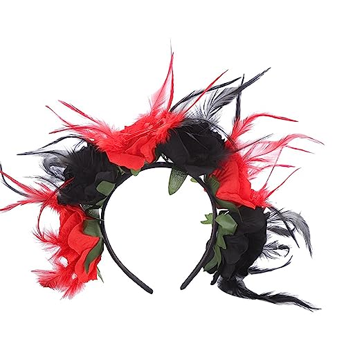Wayfadacc Simulierte Blumen Und Federform Stirnband Für Frauen Halloween Party Haare Haarband Frau Haarteszubehör Nehmen von Wayfadacc