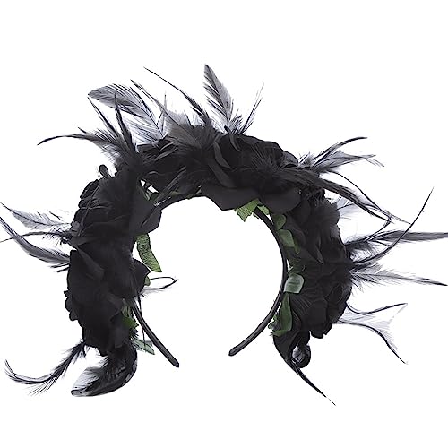 Wayfadacc Simulierte Blumen Und Federform Stirnband Für Frauen Halloween Party Haare Haarband Frau Haarteszubehör Nehmen von Wayfadacc