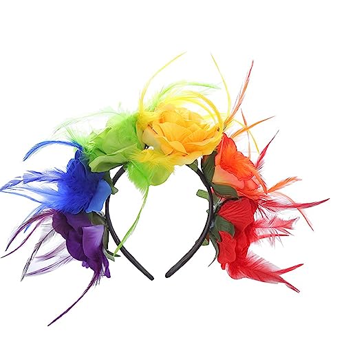Wayfadacc Simulierte Blumen Und Federform Stirnband Für Frauen Halloween Party Haare Haarband Frau Haarteszubehör Nehmen von Wayfadacc