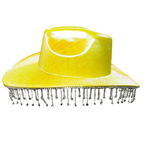 Wayfadacc Sparkly Quastel +Cowboyhut Farbe Fedora Für Junggesellenparty All Für Straßenaufnahmen von Wayfadacc