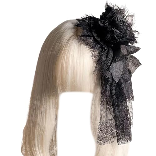 Wayfadacc Spitzen-Blumenhut für Damen, Halloween, Cosplay, Party, Kostüm, Hut, Anime, Spitze, Schleife, Fascinator, Kopfbedeckung Wayfadacc Spitzen-Blumenhut für Damen, Halloween, Cosplay, Party, Kostüm, Hut, Anime, Spitze, Schleife, Fascinator, Kopfbedeckung von Wayfadacc