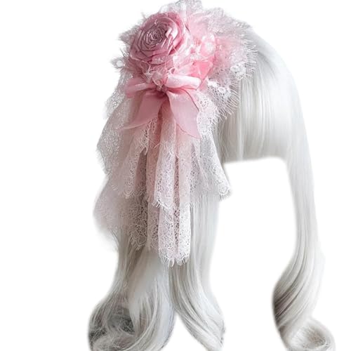 Wayfadacc Spitzen-Blumenhut für Damen, Halloween, Cosplay, Party, Kostüm, Hut, Anime, Spitze, Schleife, Fascinator, Kopfbedeckung Wayfadacc Spitzen-Blumenhut für Damen, Halloween, Cosplay, Party, Kostüm, Hut, Anime, Spitze, Schleife, Fascinator, Kopfbedeckung von Wayfadacc