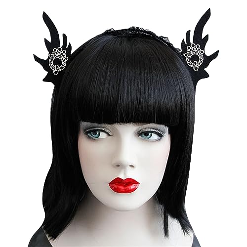Wayfadacc Süße Halloween Kaninchen Ohrhaarschleife Mit Spitzengestaltung Haarzubehör Für Frauen Halloween Decorations Party von Wayfadacc