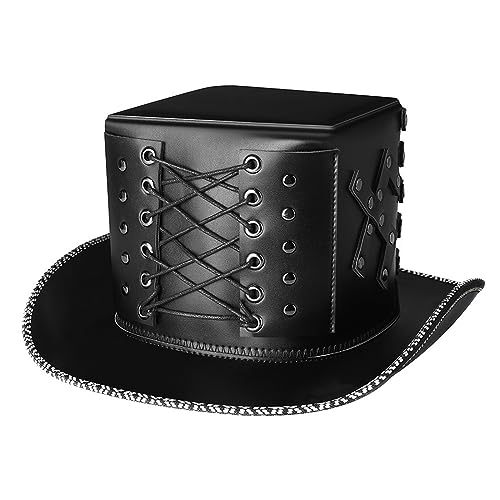 Wayfadacc Vintage Magier Hut mit Nieten Kostüm Cosplay Halloween Requisiten Party Supplies Gentleman Ringmaste Rollenspiel Herren Damen Wayfadacc Vintage Magier Hut mit Nieten Kostüm Cosplay Halloween Requisiten Party Supplies Gentleman Ringmaste Rollenspiel Herren Damen von Wayfadacc