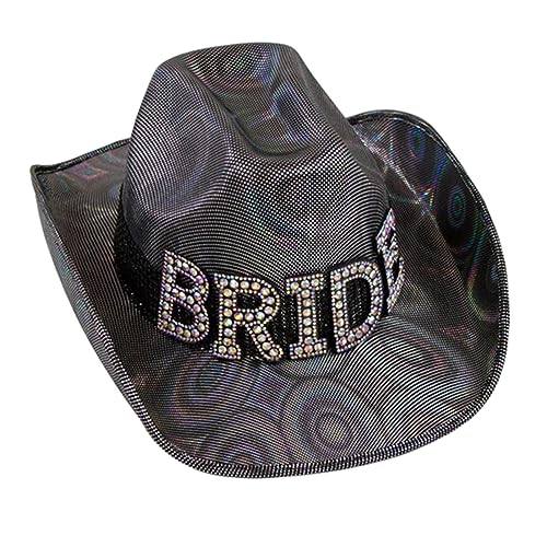 Wayfadacc Western Schimmernde Cowboyhut Kostüm Cosplay Orumation Haushaltsvorräte Für Unisex Weibliche Männliche Hutzubehör von Wayfadacc