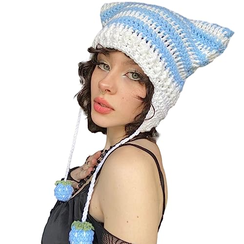 Wayfadacc Winter Casual Strick Girl Heiße Mädchen Bild Requisitenhut Mit Gehäkelten Schlampigen von Wayfadacc