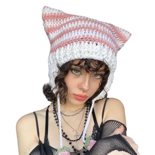 Wayfadacc Winter Casual Strick Girl Heiße Mädchen Bild Requisitenhut Mit Gehäkelten Schlampigen von Wayfadacc