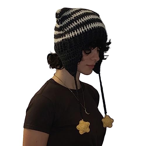 Wayfadacc Winter Casual Strick Girl Heiße Mädchen Bild Requisitenhut Mit Gehäkelten Schlampigen von Wayfadacc