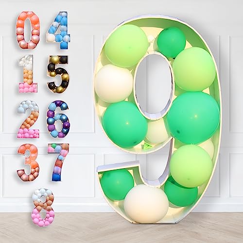 3FT Ballons Mosaik Nummer 9 Geburtstags Party Dekoration,Karton Zahlen Ständer Mosaik Luftballons Rahmen für Jungen Mädchen Geburtstags Party Hintergrund,Babyparty,Jubiläum,First Genburtstag Feier von Wayfun