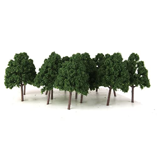 Wbaioluy 25pcs 1: 150 künstliche Baummodelle Mini -Baum Miniatur -Pflanzenarchitektur Landschaft Landschaft Dekor Dunkelgrün von Wbaioluy