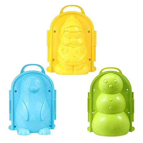 Wbaioluy Winter Snowman Penguin Snowball Maker Clip Snow Form Tool Kinder Outdoor -Spielzeug (Snowman Green + Penguin Blue + Elf Gelb) von Wbaioluy