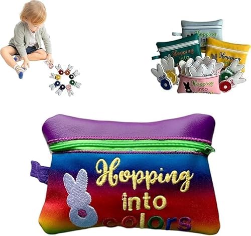 Hopping Into Colors Match Easter Basket Filler,Easter Sensory Bin Stuffers,8 Removable Tail Bunnies and Color Bags,Educational Easter Learning Toys,for Preschool Educational Family Activities (Purple) Hopping Into Colors Match Easter Basket Filler,Easter Sensory Bin Stuffers,8 Removable Tail Bunnies and Color Bags,Educational Easter Learning Toys,for Preschool Educational Family Activities (Purple) von Wbietu