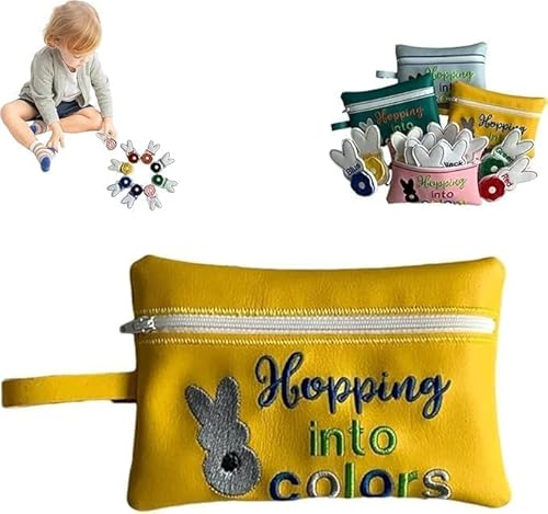 Hopping Into Colors Match Easter Basket Filler,Easter Sensory Bin Stuffers,8 Removable Tail Bunnies and Color Bags,Educational Easter Learning Toys,for Preschool Educational Family Activities (Yellow) Hopping Into Colors Match Easter Basket Filler,Easter Sensory Bin Stuffers,8 Removable Tail Bunnies and Color Bags,Educational Easter Learning Toys,for Preschool Educational Family Activities (Yellow) von Wbietu