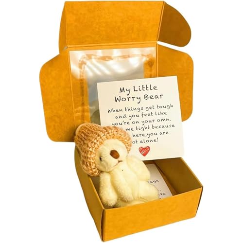 Kleiner Bär in Box, Handgefertigter Mini-Plüschbär in Box, Mini-Plüsch-Teddybär in Box mit inspirierender Karte, bringen Sie Ermutigung und Wärme, der ultimative emotionale Unterstützungspartner (Weiß Kleiner Bär in Box, Handgefertigter Mini-Plüschbär in Box, Mini-Plüsch-Teddybär in Box mit inspirierender Karte, bringen Sie Ermutigung und Wärme, der ultimative emotionale Unterstützungspartner (Weiß von Wbietu