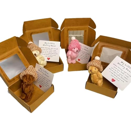 Kleiner Bär in Box, handgefertigter Mini-Plüschbär in Box, Mini-Plüsch-Teddybär in Box mit inspirierender Karte, bringt Ihnen Ermutigung und Wärme, der ultimative emotionale Unterstützungspartner (Mix Kleiner Bär in Box, handgefertigter Mini-Plüschbär in Box, Mini-Plüsch-Teddybär in Box mit inspirierender Karte, bringt Ihnen Ermutigung und Wärme, der ultimative emotionale Unterstützungspartner (Mix von Wbietu