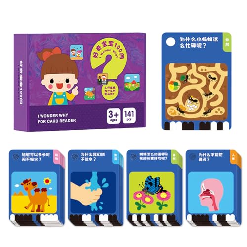 Kinder-Flash-Karten, Lernanweisungskarten, Lernspielwerkzeug, interaktiver Audioleser, inspiriertes Format, 1 Set, für Kindergärten Homeschool-Klassenzimmer von Wcybym