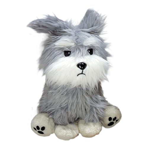 Plüschspielzeughund, Interaktiver Gefüllter Schnauzer, Weicher Schlafender Begleiter, Realistisches Süßes Design, Huggable Comfort Puppe, 25 Cm Für Kinder Teenager Erwachsene Mädchen Schlafensz von Wcybym