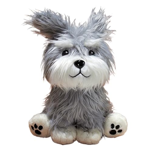 Plüschspielzeughund, Interaktiver Gefüllter Schnauzer, Weicher Schlafender Begleiter, Realistisches Süßes Design, Huggable Comfort Puppe, 25 Cm Für Kinder Teenager Erwachsene Mädchen Schlafensz von Wcybym