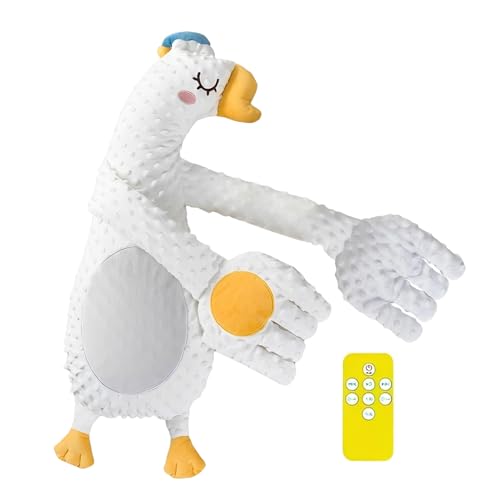 Wcybym Baby beruhigend und tätschelt Schlafartefakt, musikalisches Tierkissen, 3 Modi der Vibration Klang, weich interaktiv, 1 Stück, für Neugeborene, Eltern, Reisen, Bauchzeit, Kinderwagen, Autositz von Wcybym