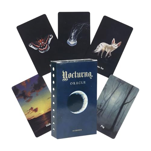 Wcybym Nocturna Oracle, 48-Karten-Mond-Lerntarot-Deck, Wahrsager- und Meditationsspiel, kompakt und tragbar, spirituelle achtsam von Wcybym