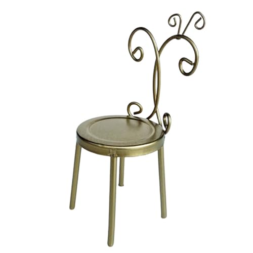 Wdbild 1/12 Skala Legierung Dollhouses Sofa Stuhl Mit Rückenlehne Weißgolden Miniaturmöbel Für Kinderzimmer Dekore Vintage Miniatur Metallmöbel von Wdbild