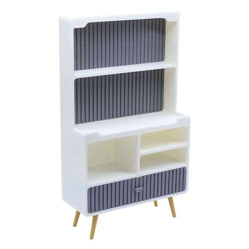 1/12 Skala Winzige Lagerschränke Weiße Moderne Dollhouses Möbel Für Küchenbuchuntergaber Szenen Arrangement Miniatur Sideboard Für Puppenhäuser von Wdbild