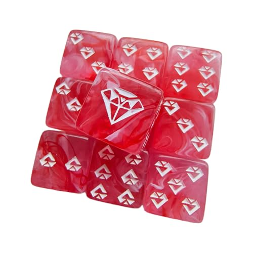 10pcs Round Corner Sechside Dices Rollenspiel Spiel Dices Math Counting Teaching Tool Für Brettspiel KTV Party Acryl Dices Geschenk von Wdbild
