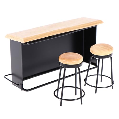3pieces Miniature Pub Schalter Mit 2 Stuhl Metallrahmen Holz Top Tisch Für Erwachsene Sammler Kinder Tun Spiel Miniaturmöbel Für Doll House 3pieces Miniature Pub Schalter Mit 2 Stuhl Metallrahmen Holz Top Tisch Für Erwachsene Sammler Kinder Tun Spiel Miniaturmöbel Für Doll House von Wdbild