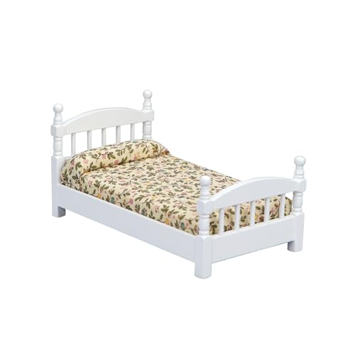 Ausführliche Klassische Puppenhäuser Möbelbettmodell Hoher Reduktion Grad Ideal Für Puppenhäuser Dekorfotografie Requisiten Blumenmuster Puppenbett von Wdbild