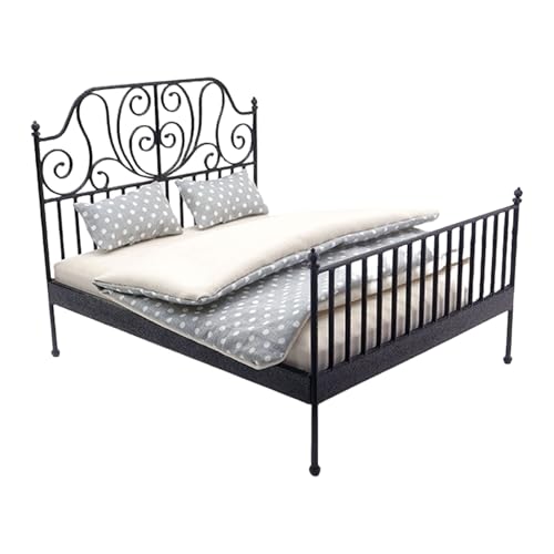 Wdbild Europäische Landstile Dollhouses Eisen Doppelbett Mit Abnehmbarer Betten 1/12 Skala Miniatur Display Möbelpuppenhäuser Zubehör Wdbild Europäische Landstile Dollhouses Eisen Doppelbett Mit Abnehmbarer Betten 1/12 Skala Miniatur Display Möbelpuppenhäuser Zubehör von Wdbild