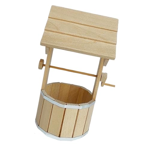 Funktionales Miniaturholz Well Modell Figur Für Realistische 1/12 Dollhouses Outdoor Szene Display Craft Project Project Supply Miniatur Garden Accessoires von Wdbild