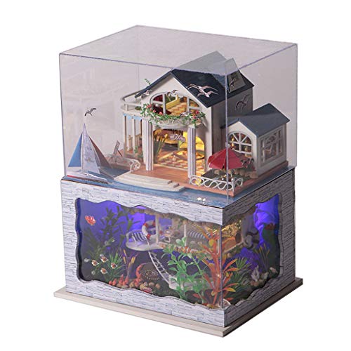 Kinder-Haus-Set für kreative Holz-Meeresufer-Villa, Teenager, Mädchen, Boutique-Store, Miniatur-manuelles Haus, staubdicht und Lumin Stanzformen, Weihnachten von Wdbild