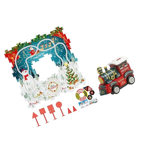 Kreatives Abenteuer Puzzle Track Gebäude Für Kinder Spaß Interaktive Spielzeugpuzzle Mit Elektrischem Zug Für Kleinkind Weihnachtszug Set von Wdbild