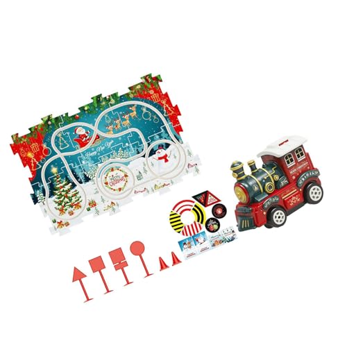 Kreatives Abenteuer Puzzle Track Gebäude Für Kinder Spaß Interaktive Spielzeugpuzzle Mit Elektrischem Zug Für Kleinkind Weihnachtszug Set von Wdbild