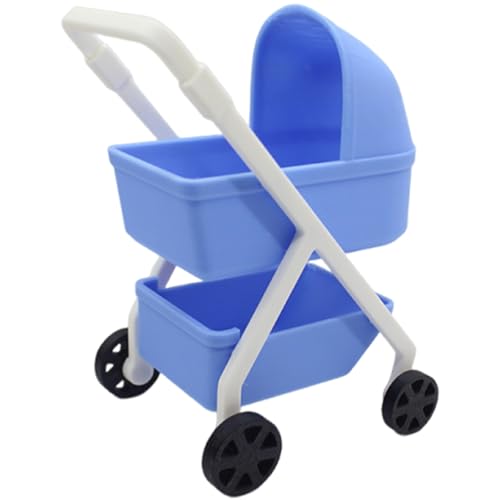 Miniatur Kinderwagen Modell Figur Spielzeug Für 1/12 Skala Puppenhaus Display Sicherer Szenendekoration Kindergarten Möbelpuppe Haus Babywagen Spielzeug von Wdbild