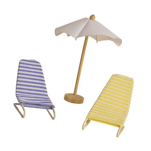 Realistisches Strandmodell So Tun Spiele Für Kinder Rollen Display Parasol Stuhl Modell Spielzeug Vintage Stuhl 1:12 Puppenhaus Holzspielzeugmöbel von Wdbild