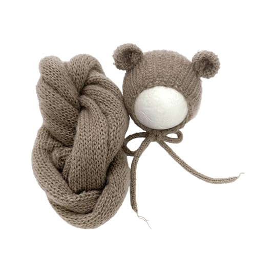 Schöne Neugeborene Bärenthema Kostüm Set Einzigartige Neugeborene & Hat Set Baby Wrap Mit Für Baby Fotoshootings Weiche Dehnbare Wrap von Wdbild