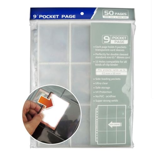 Transparente 9 Pocket Card Protectors Page Doppel Seiten Taschen Bindemittel Blätter Für Kinder Handelsspielkarten Aufbewahrungsbindemittel Blätter Transparente 9 Pocket Card Protectors Page Doppel Seiten Taschen Bindemittel Blätter Für Kinder Handelsspielkarten Aufbewahrungsbindemittel Blätter von Wdbild