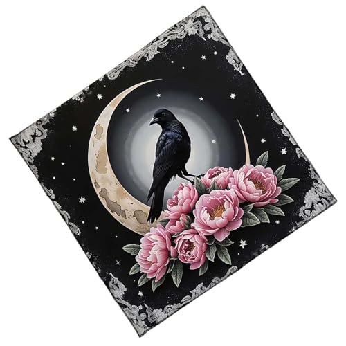 Wdbild 2. Tragbare Tarot Wahrsagungsmatte 3 Größen Fleece Fabric Und Crow Design Compact Ritual Accessoire Tarots Lesen Stoff von Wdbild