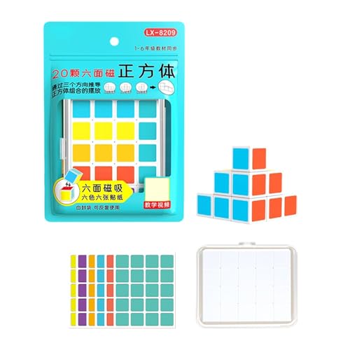 Wdbild 20pcs Interaktive Magnetwürfel Für Kinderausbildung 6 Farbbausteine ​​für Kindermathematik Die Bausteine ​​entwickeln von Wdbild