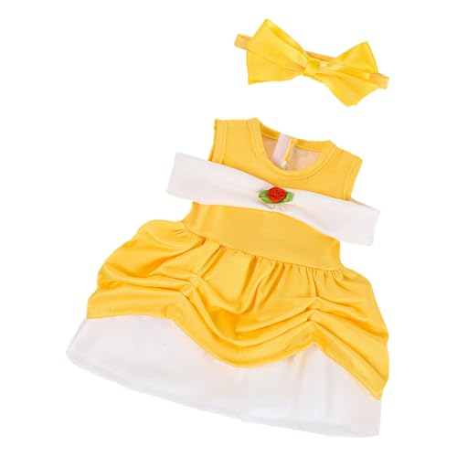 Wdbild 43cm Puppenprinzessin Outfit Mit Bowknot Haarband Für Einfache Ankleidung Kinder Mädchen Rollenspiele Spiel Kostüm Accessoire Prinzessin Kleidung von Wdbild