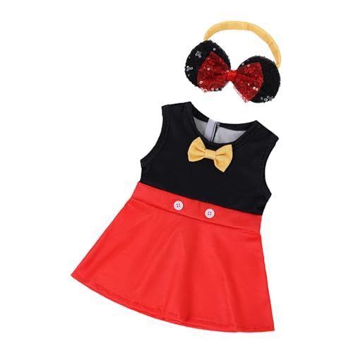 Wdbild 43cm Puppenprinzessin Outfit Mit Bowknot Haarband Für Einfache Ankleidung Kinder Mädchen Rollenspiele Spiel Kostüm Accessoire Prinzessin Kleidung von Wdbild