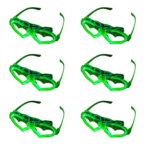 Wdbild 6pcs Leuchtet In Den Dunklen Herzgläser Helles LED Licht Für Konzerte Wiederverwendbare Plastikrahmen LED Herzbrille von Wdbild