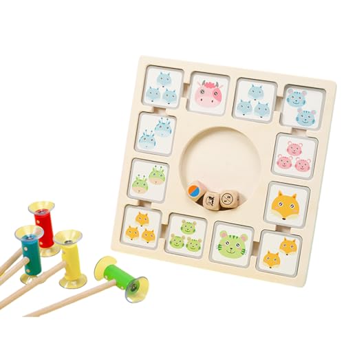 Wdbild Bildungsholz Action Spiel Für Kinder Umfasst 96 Animal Card Und 3 Dices Fun Lernen Für 4+ Animal Matchings Spiel von Wdbild