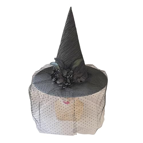 Wdbild Eleganter Hexenhut Mit Stahldrahtrahmen Und Weichnetzhut Für Halloween Kostümzubehör Gothic Party Für Halloween Event von Wdbild