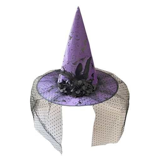 Wdbild Eleganter Hexenhut Mit Stahldrahtrahmen Und Weichnetzhut Für Halloween Kostümzubehör Gothic Party Für Halloween Event von Wdbild