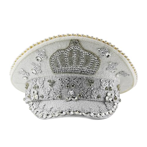 Wdbild Hut, glänzender Marine-Hut für Erwachsene, Unisex, Hochzeit, Braut, schimmernde Pailletten, Kronen, Hüte, Geburtstagsparty, Kapitänshüte für formelle Anlässe Wdbild Hut, glänzender Marine-Hut für Erwachsene, Unisex, Hochzeit, Braut, schimmernde Pailletten, Kronen, Hüte, Geburtstagsparty, Kapitänshüte für formelle Anlässe von Wdbild