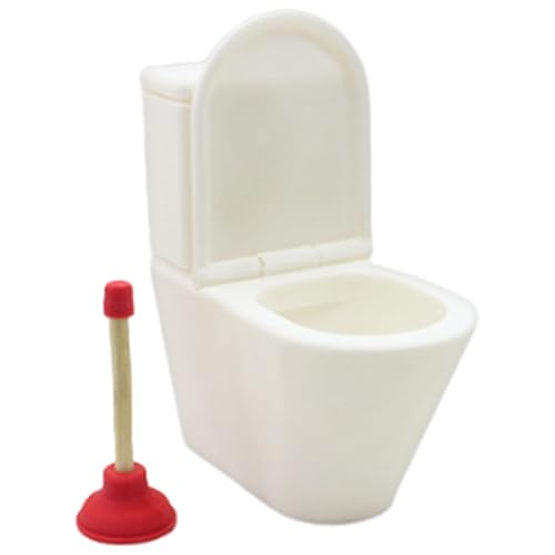 Wdbild Miniatur Toilette Und Abflussmodell Figur 1/12 Skala Puppenzubehör Realistische Puppenhosue Badezimmer Szene Setting Requisiten Puppenhausmöbel von Wdbild
