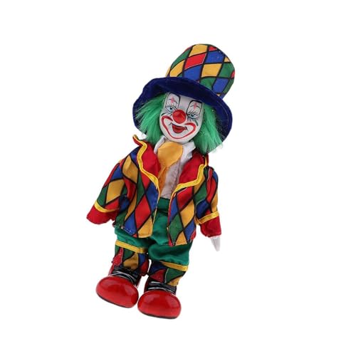 Wdbild Porzellan Entertainer Clown Figur Puppenstatue Mit Farbenfrohen Outfit Design Und Fröhliche Aussehen Für Home Desk Display Ceramic Circus Clown von Wdbild